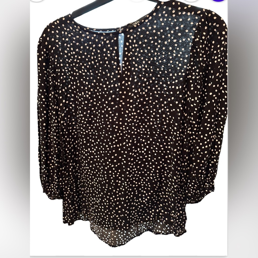 Polka dot cotton blouse from Zara